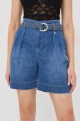 Джинсові шорти Liu Jo жіночі однотонні висока посадка колір блакитний (2293281)