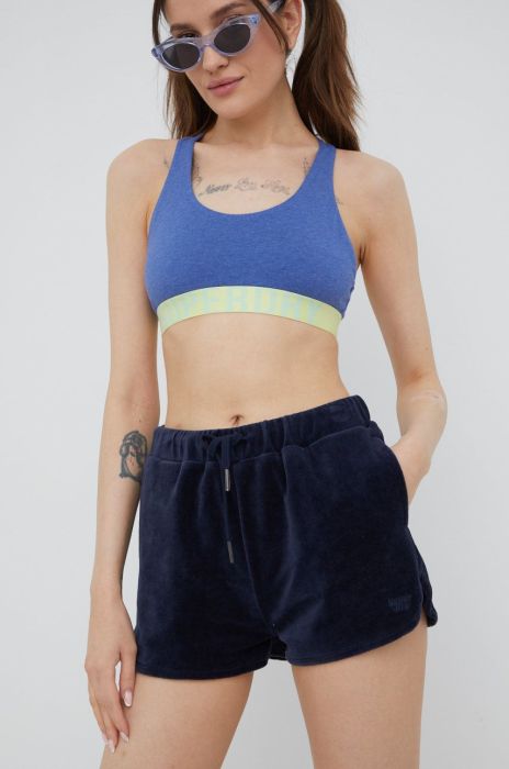 Шорти Superdry жіночі колір синій однотонні середня посадка (2422078)