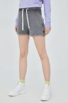 Бавовняні шорти DC жіночі колір сірий однотонні висока посадка