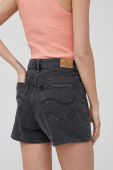 Джинсові шорти Lee жіночі колір сірий однотонні середня посадка
