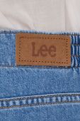 Джинсові шорти Lee жіночі  висока посадка колір блакитний