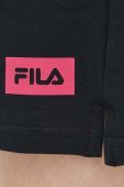 Шорти Fila жіночі колір чорний з принтом висока посадка