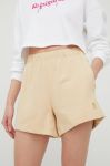 Бавовняні шорти P.E Nation жіночі колір бежевий однотонні висока посадка (2357482)
