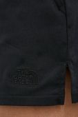 Шорти The North Face жіночі колір чорний з аплікацією середня посадка