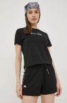 Шорти Kappa жіночі колір чорний з аплікацією середня посадка
