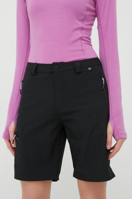 Шорти outdoor Viking Sumatra жіночі колір чорний однотонні висока посадка