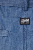 Бавовняні шорти G-Star Raw жіночі колір синій однотонні висока посадка
