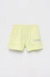 Дитячі бавовняні шорти Guess колір жовтий з принтом