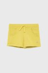Дитячі бавовняні шорти United Colors of Benetton колір жовтий однотонні регульована талія (2221221)