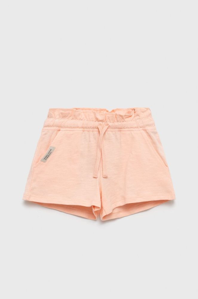 Дитячі бавовняні шорти United Colors of Benetton колір рожевий однотонні (2393581)