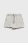 Дитячі бавовняні шорти United Colors of Benetton колір сірий однотонні
