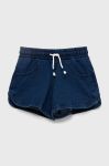 Дитячі шорти United Colors of Benetton колір синій однотонні