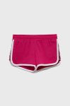Дитячі бавовняні шорти Diadora колір фіолетовий з аплікацією регульована талія