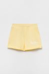 Дитячі бавовняні шорти Pepe Jeans колір жовтий з принтом регульована талія