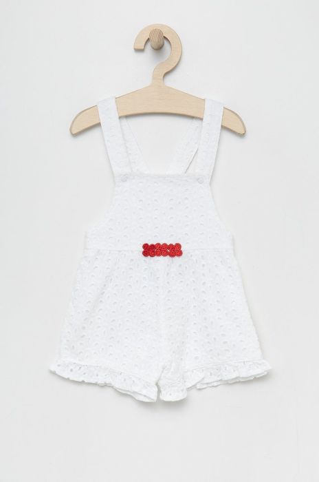 Дитячий бавовняний комбінезон Birba&Trybeyond колір білий