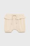 Дитячі бавовняні шорти United Colors of Benetton колір бежевий однотонні (2360397)