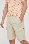 Бавовняні шорти Sisley чоловічі колір бежевий