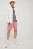 Шорти з домішкою льону Superdry чоловічі колір рожевий