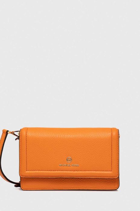 Шкіряна сумка MICHAEL Michael Kors колір помаранчевий