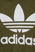 Дитяча бавовняна футболка adidas Originals HE2191 колір зелений з принтом