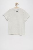 Дитяча бавовняна футболка adidas Performance HG8857 колір сірий меланж
