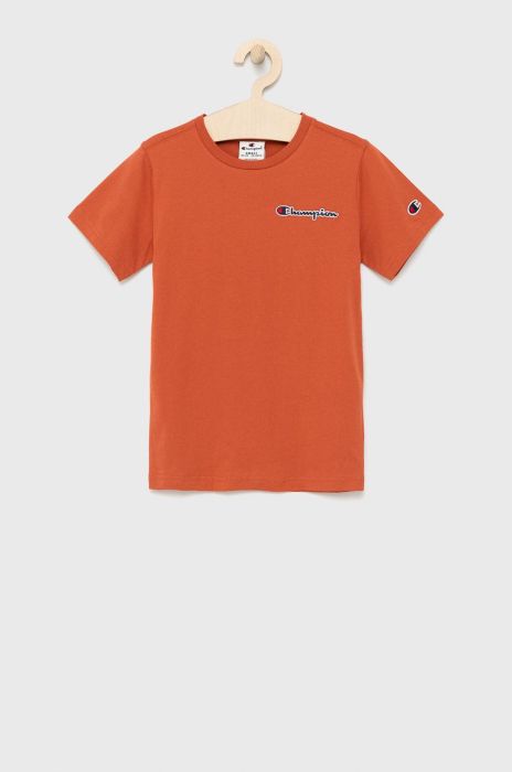 Дитяча бавовняна футболка Champion 305955 колір червоний з аплікацією