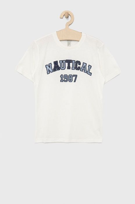 Дитяча бавовняна футболка Birba&Trybeyond колір білий з аплікацією (2130191)