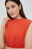 Топ з домішкою льону Vero Moda колір помаранчевий