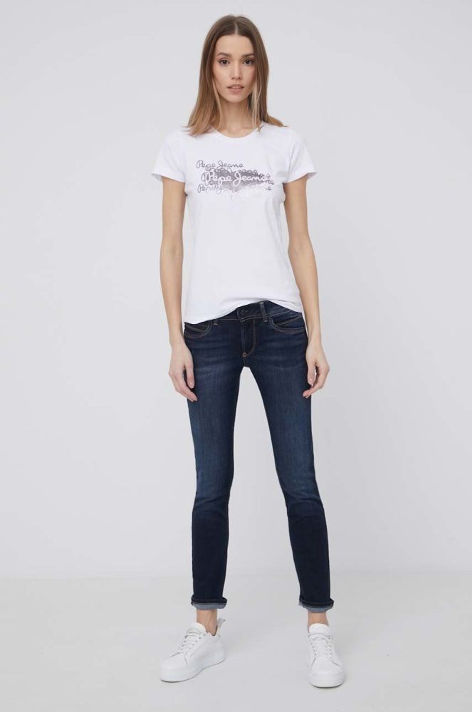 Футболка Pepe Jeans Anna жіноча колір білий