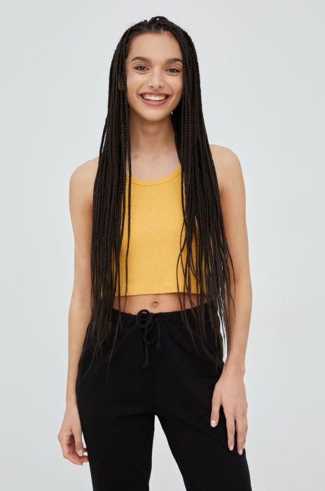 Бавовняний топ Superdry колір жовтий (2394612)