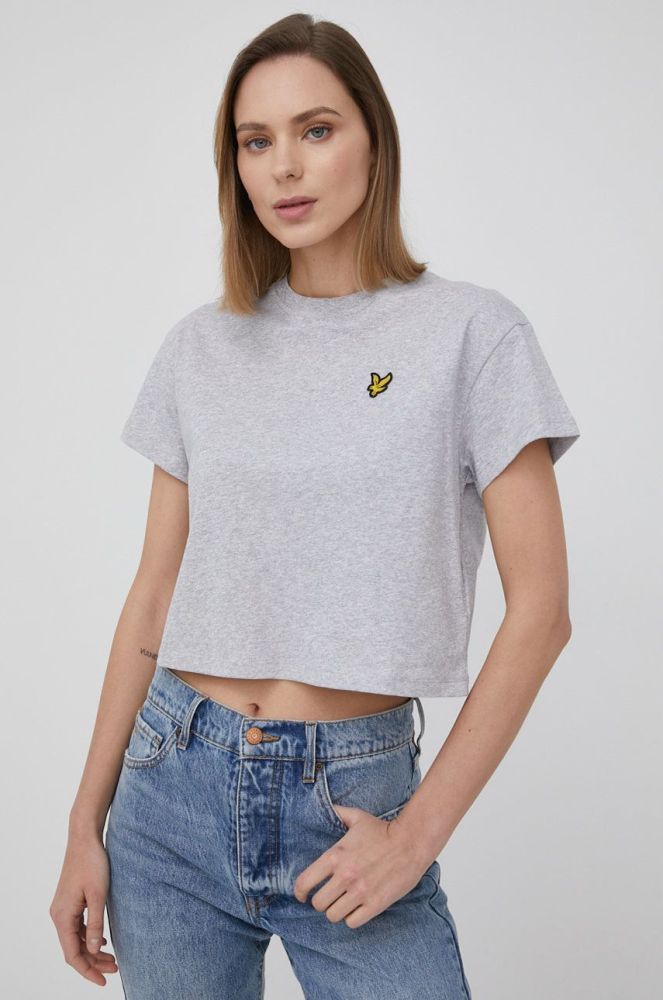 Бавовняна футболка Lyle & Scott колір сірий