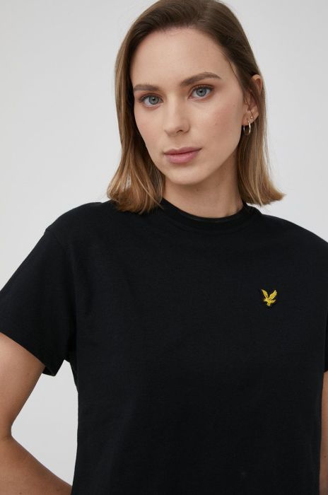 Бавовняна футболка Lyle & Scott колір чорний