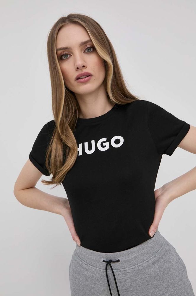 Футболка Hugo жіночий колір чорний