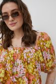 Блузка Billabong жіноча колір жовтий принт квіти