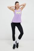 Бавовняний топ Helly Hansen колір фіолетовий 33838-002