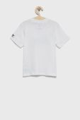 Дитяча бавовняна футболка adidas Originals HF4933 колір білий