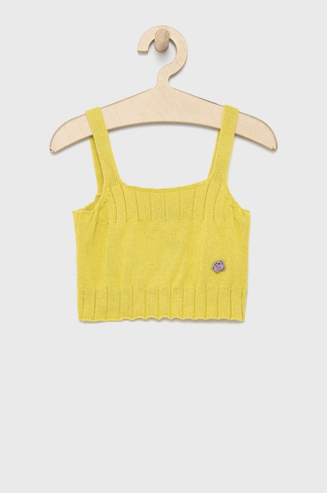Дитячий бавовняний топ United Colors of Benetton колір жовтий (2216253)