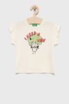 Дитяча бавовняна футболка United Colors of Benetton колір бежевий (2313034)