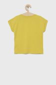 Дитяча бавовняна футболка United Colors of Benetton колір жовтий (2028945)