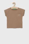 Дитяча бавовняна футболка United Colors of Benetton колір коричневий