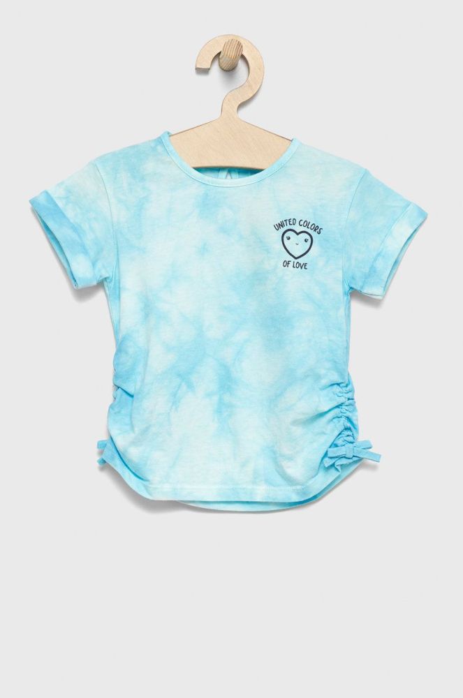 Дитяча бавовняна футболка United Colors of Benetton колір блакитний (2409524)