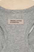 Дитячий бавовняний топ United Colors of Benetton колір сірий