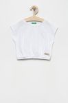 Дитяча бавовняна футболка United Colors of Benetton колір білий (2409565)