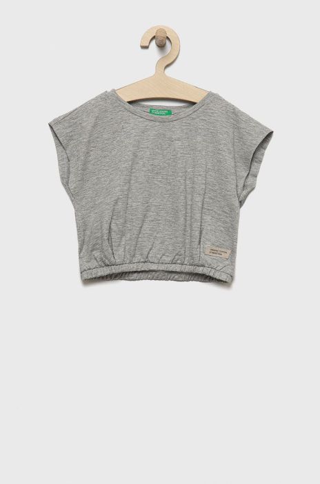 Дитяча бавовняна футболка United Colors of Benetton колір сірий (2409568)