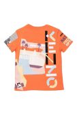 Дитяча бавовняна футболка Kenzo Kids колір помаранчевий