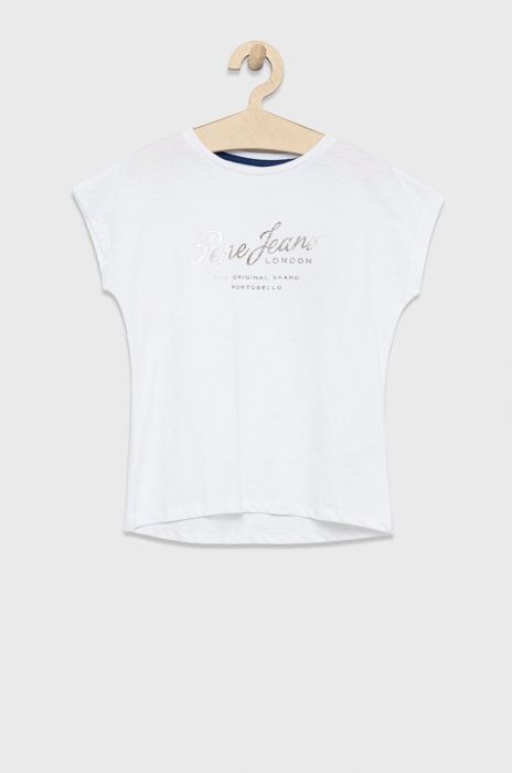 Дитяча бавовняна футболка Pepe Jeans колір білий (2288418)