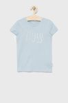 Дитяча бавовняна футболка Tom Tailor колір блакитний (2175670)