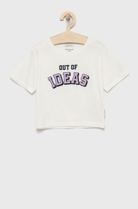 Дитяча бавовняна футболка Tom Tailor колір білий (2313074)