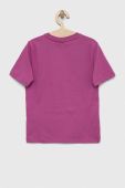 Дитяча бавовняна футболка Fila колір фіолетовий з принтом