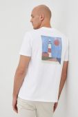 Бавовняна футболка Woolrich колір білий з принтом CFWOTE0065MRUT2926-8041